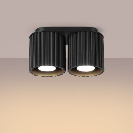 Oprawa punktowa AURA 2xGU10/10W/230V czarna