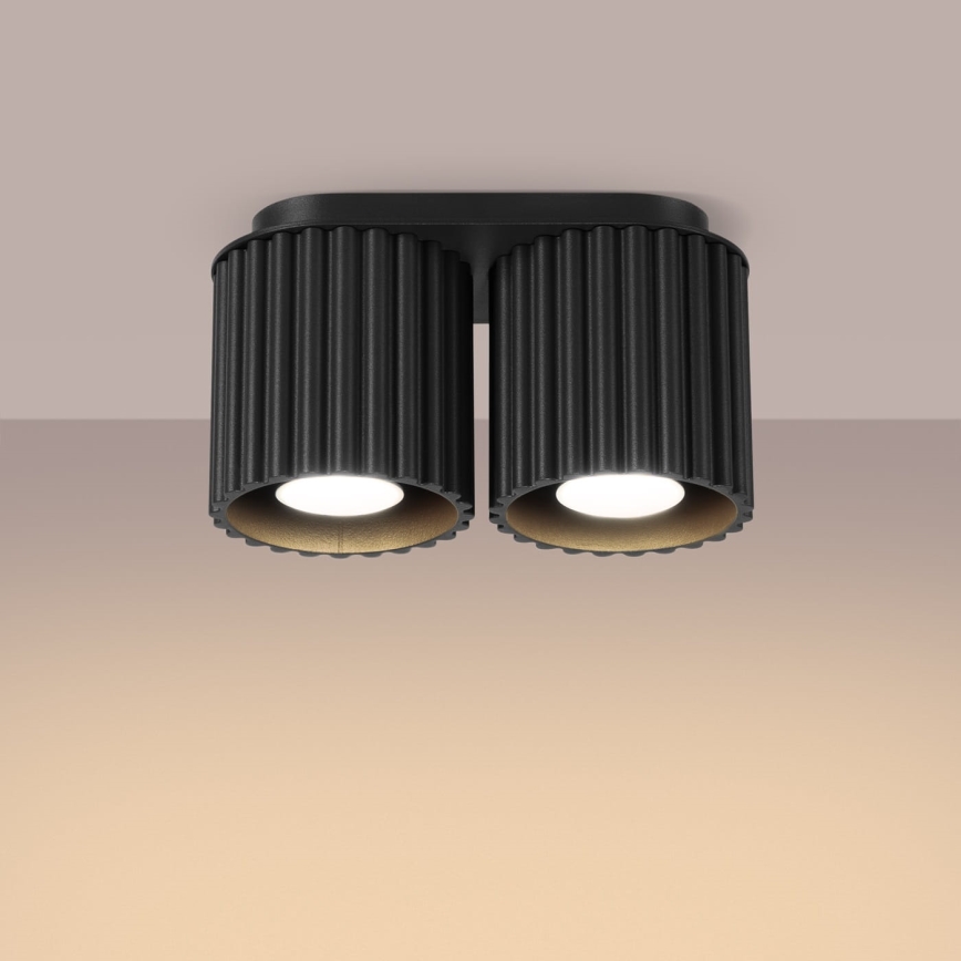 Oprawa punktowa AURA 2xGU10/10W/230V czarna