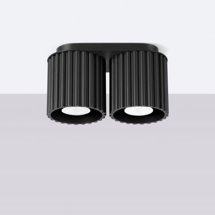 Oprawa punktowa AURA 2xGU10/10W/230V czarna