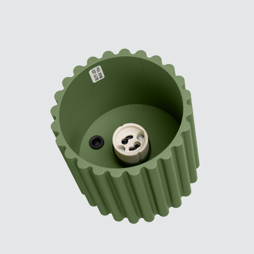 Oprawa punktowa AURA 1xGU10/10W/230V 10 cm zielona