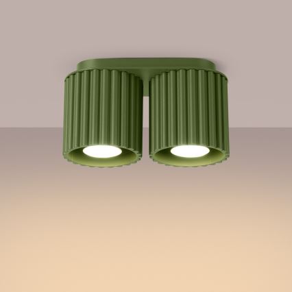 Oprawa punktowa AURA 2xGU10/10W/230V zielona