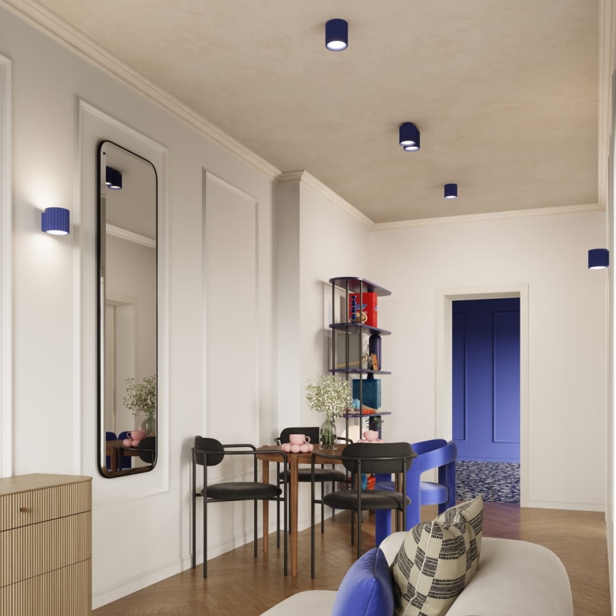 Oprawa punktowa AURA 1xGU10/10W/230V 10 cm niebieska