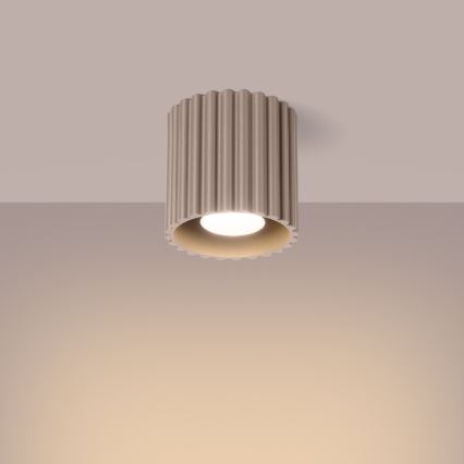 Oprawa punktowa AURA 1x GU10/10W/230V, Ø 10 cm, kolor taupe