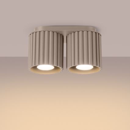 Oprawa punktowa AURA 2xGU10/10W/230V taupe