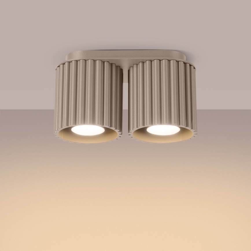 Oprawa punktowa AURA 2xGU10/10W/230V taupe