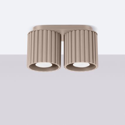 Oprawa punktowa AURA 2xGU10/10W/230V taupe
