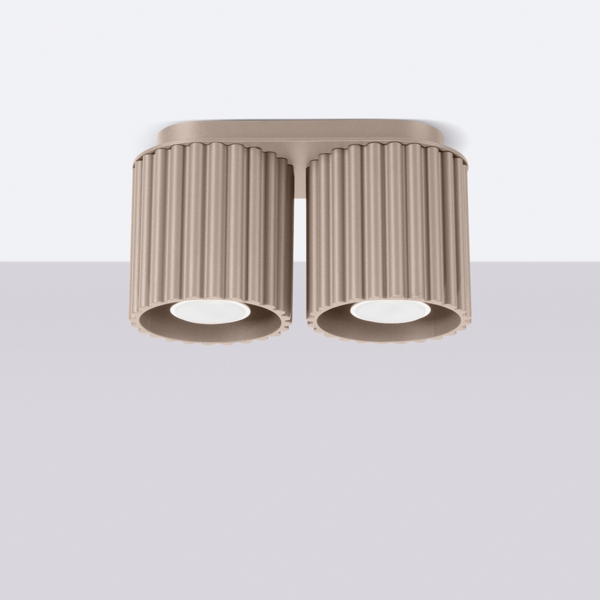 Oprawa punktowa AURA 2xGU10/10W/230V taupe
