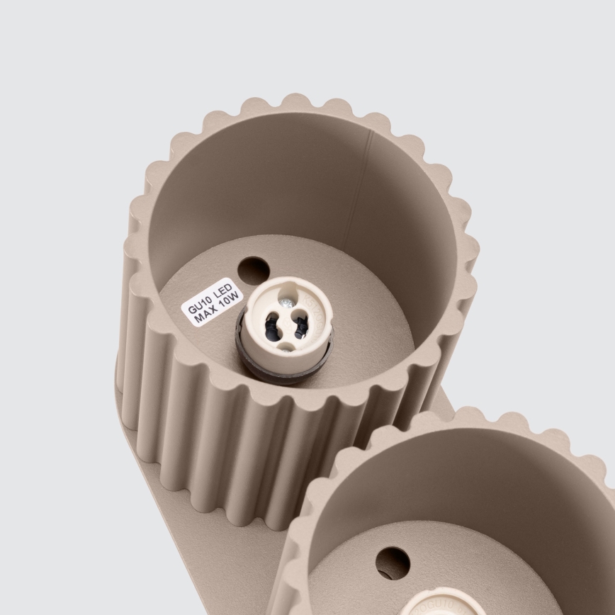 Oprawa punktowa AURA 2xGU10/10W/230V taupe