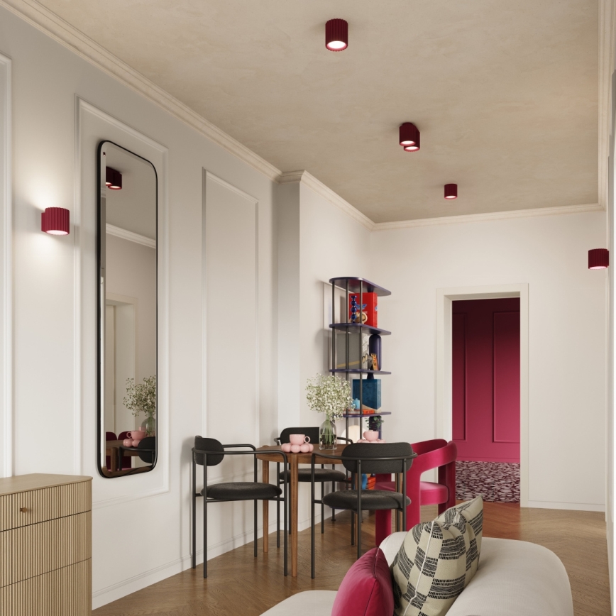 Oprawa punktowa AURA 1xGU10/10W/230V 10 cm czerwona