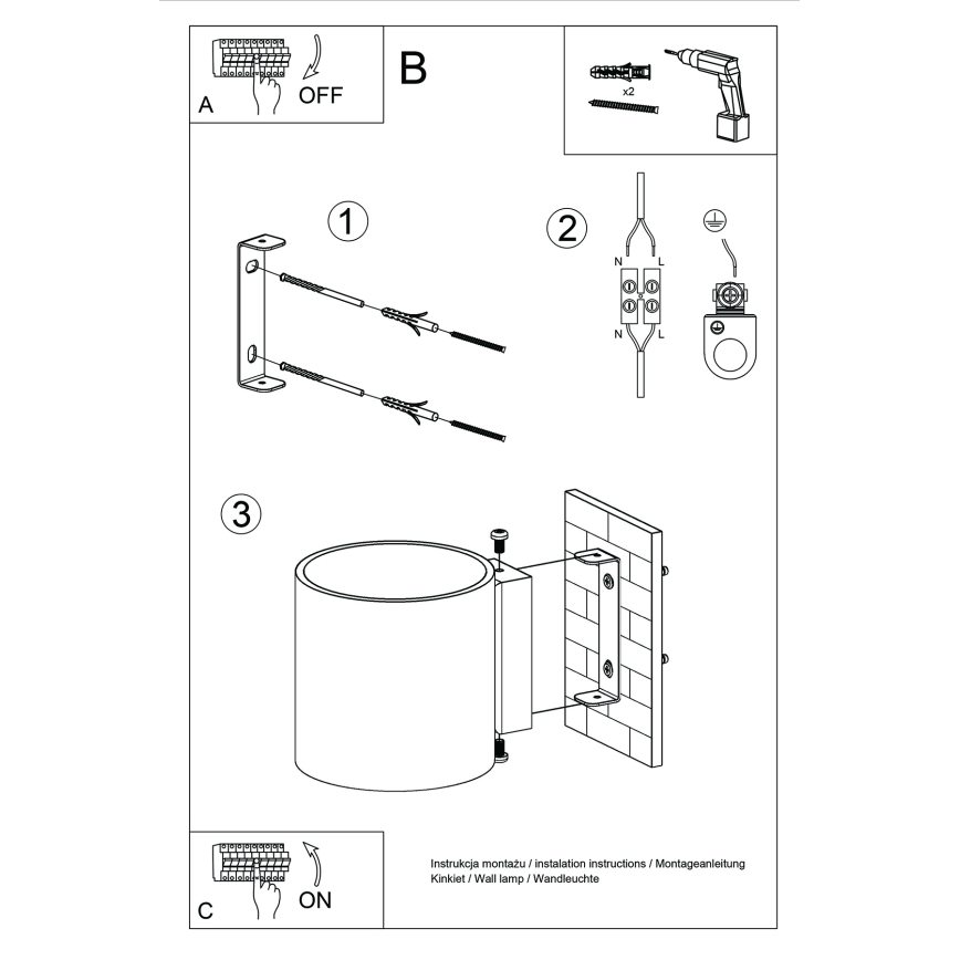 Kinkiet punktowy ORBIS 1xG9/8W/230V beton/zielony