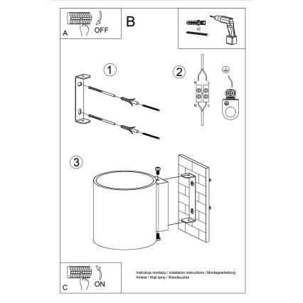 Kinkiet punktowy ORBIS 1xG9/8W/230V beton/kremowy