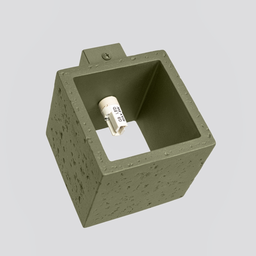 Kinkiet punktowy QUAD 1xG9/8W/230V beton/zielony