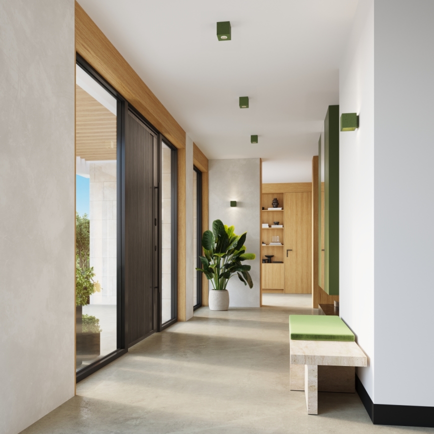 Oprawa punktowa QUAD 1xGU10/10W/230V beton/zielony