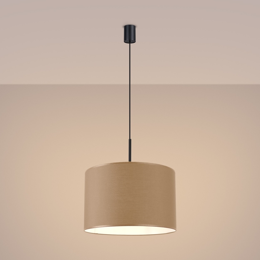 Lampa wisząca na lince NEVIA 1xE27/15W/230V Ø 40 cm taupe