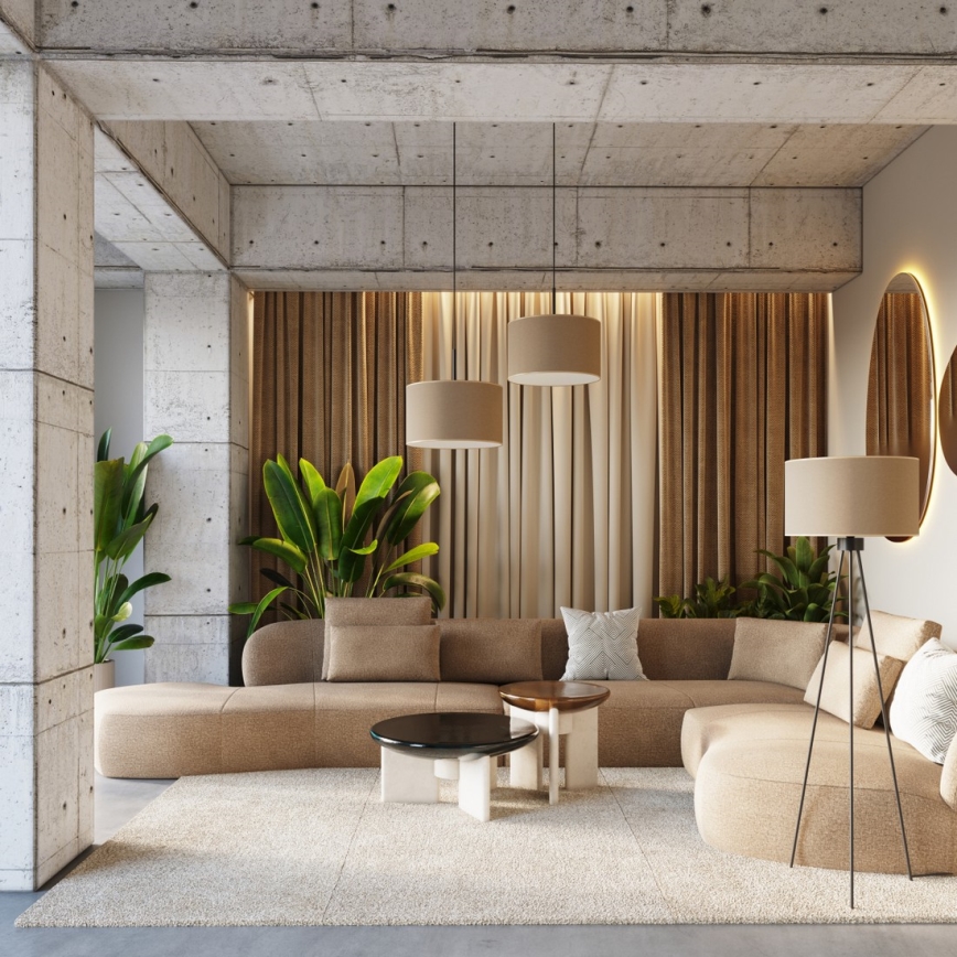 Lampa stojąca NEVIA 1xE27/15W/230V taupe