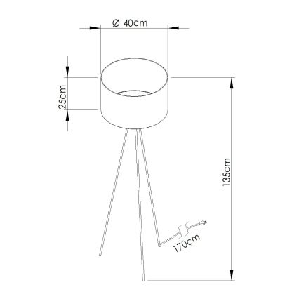 Lampa stojąca NEVIA 1xE27/15W/230V taupe