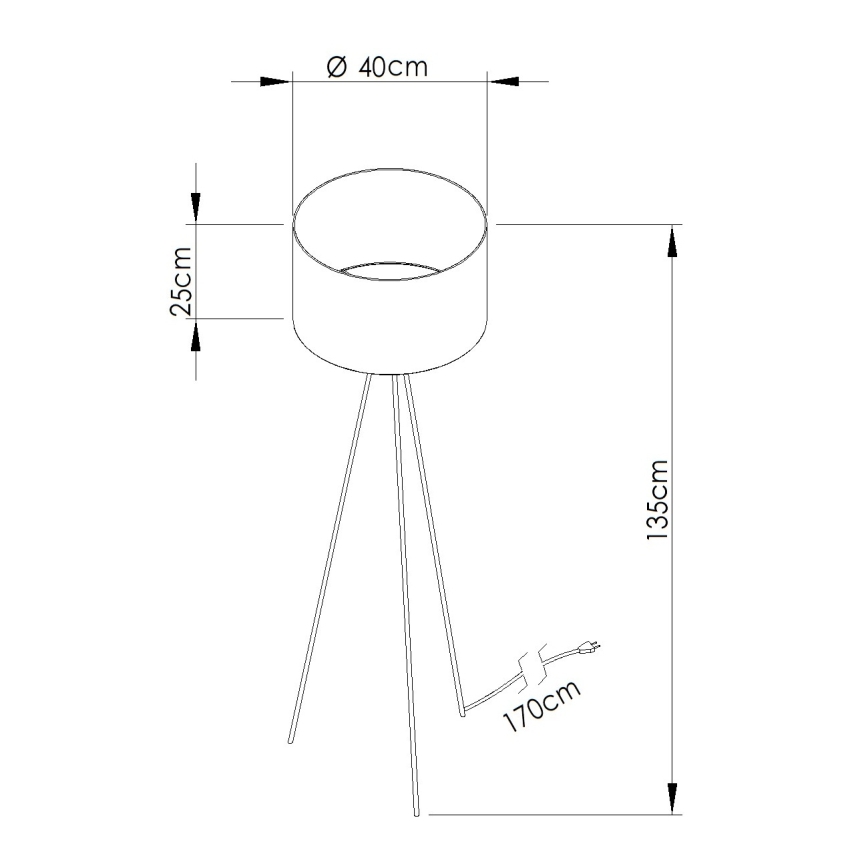 Lampa stojąca NEVIA 1xE27/15W/230V taupe