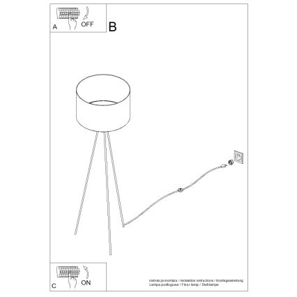 Lampa stojąca NEVIA 1xE27/15W/230V taupe