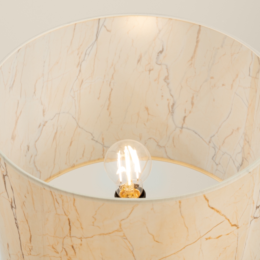 Lampa stojąca NEVIA 1xE27/15W/230V beżowa/dekor marmuru