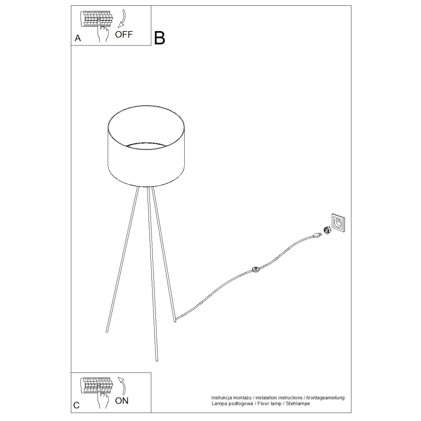 Lampa stojąca NEVIA 1xE27/15W/230V beżowa/dekor marmuru