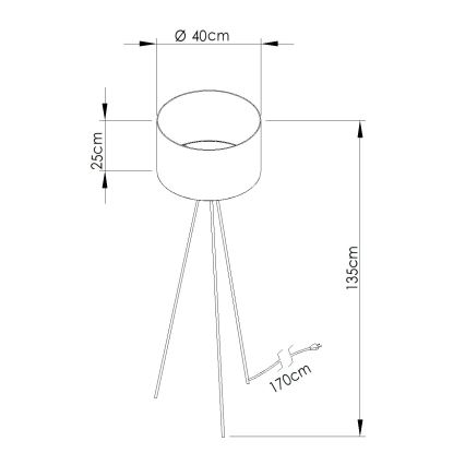 Lampa stojąca NEVIA 1xE27/15W/230V czerwona