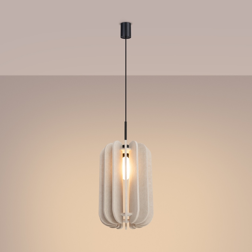 Lampa wisząca na przewodzie MULA 1xE27/15W/230V śr. 27 cm kremowa