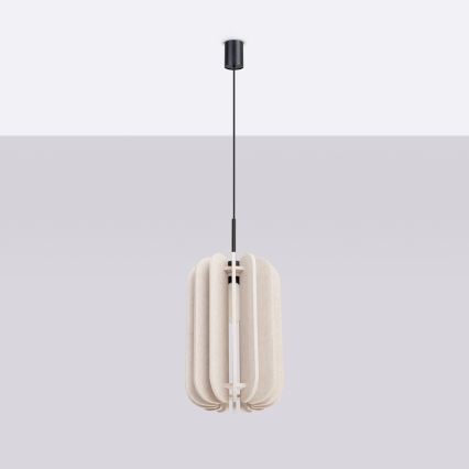 Lampa wisząca na przewodzie MULA 1xE27/15W/230V śr. 27 cm kremowa