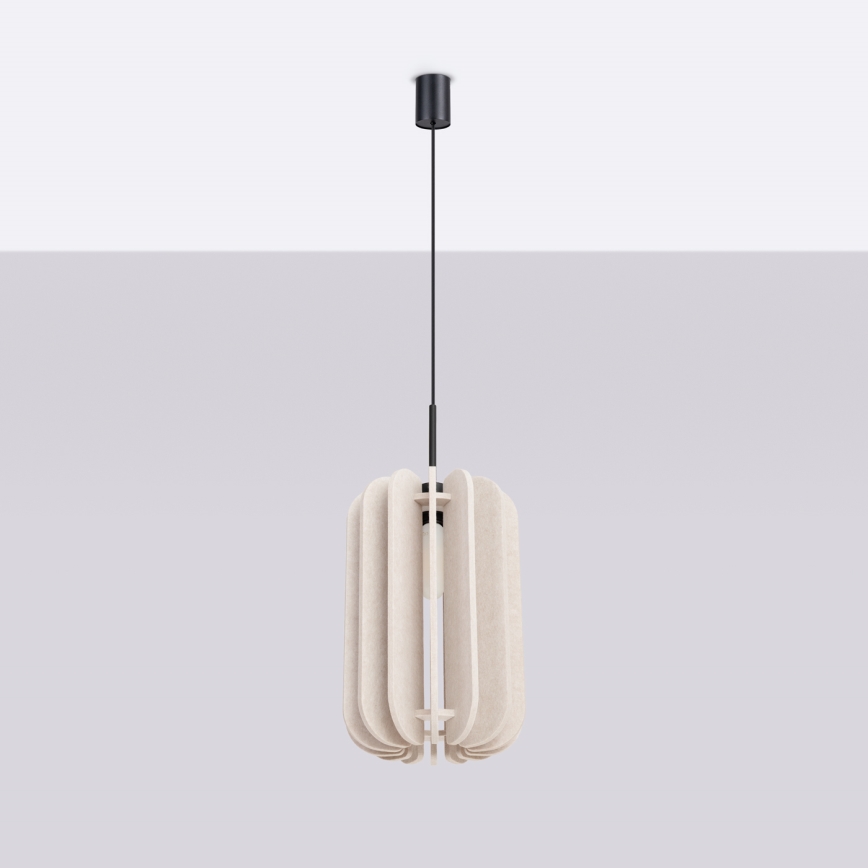 Lampa wisząca na przewodzie MULA 1xE27/15W/230V śr. 27 cm kremowa