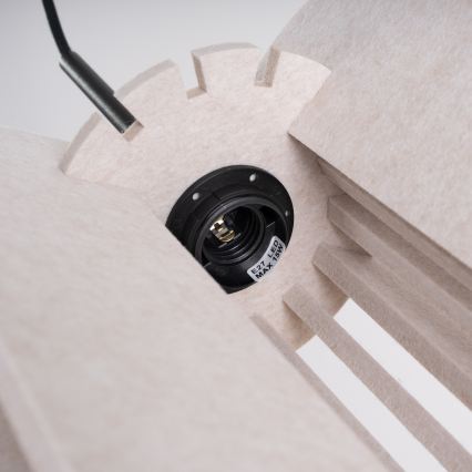 Lampa wisząca na przewodzie MULA 1xE27/15W/230V śr. 27 cm kremowa