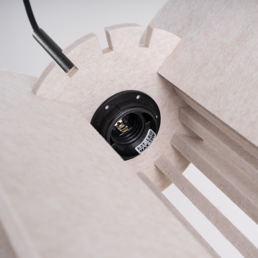 Lampa wisząca na przewodzie MULA 1xE27/15W/230V śr. 27 cm kremowa