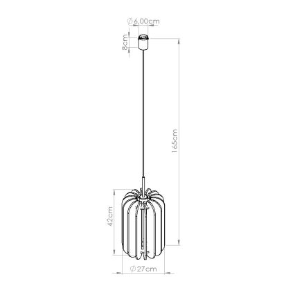 Lampa wisząca na przewodzie MULA 1xE27/15W/230V śr. 27 cm kremowa
