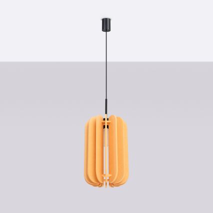 Lampa wisząca na lince MULA 1xE27/15W/230V śr. 27 cm żółta