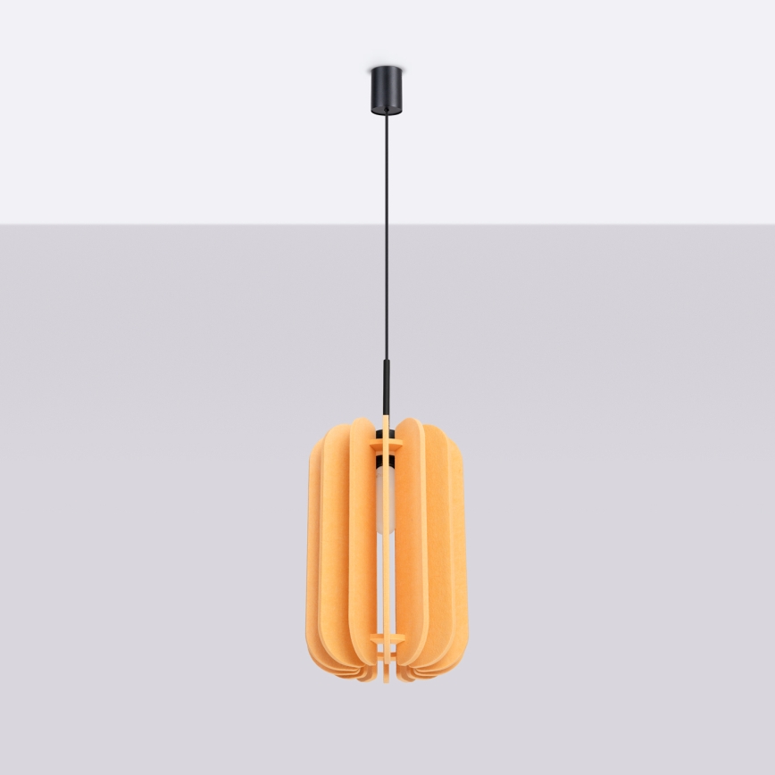 Lampa wisząca na lince MULA 1xE27/15W/230V śr. 27 cm żółta