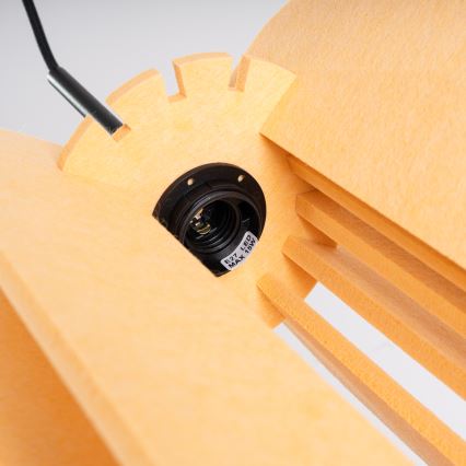 Lampa wisząca na lince MULA 1xE27/15W/230V śr. 27 cm żółta