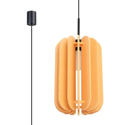 Lampa wisząca na lince MULA 1xE27/15W/230V śr. 27 cm żółta