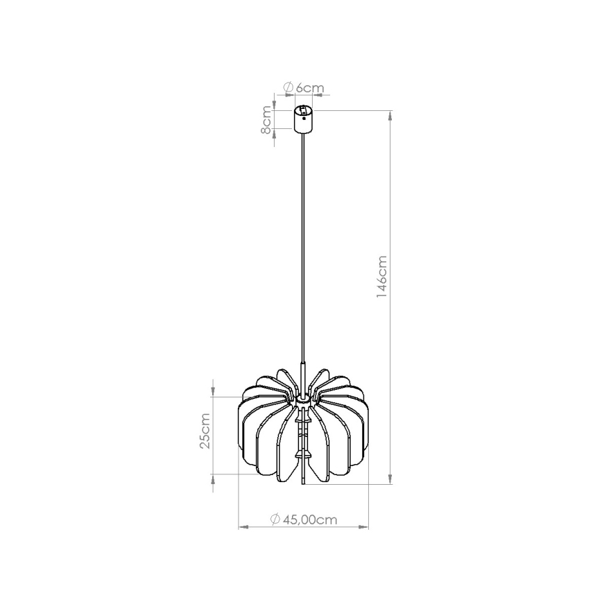Lampa wisząca na przewodzie MULA 1xE27/15W/230V śr. 45 cm żółta