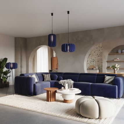 Żyrandol na linkach MULA 1xE27/15W/230V śr. 45 cm niebieski