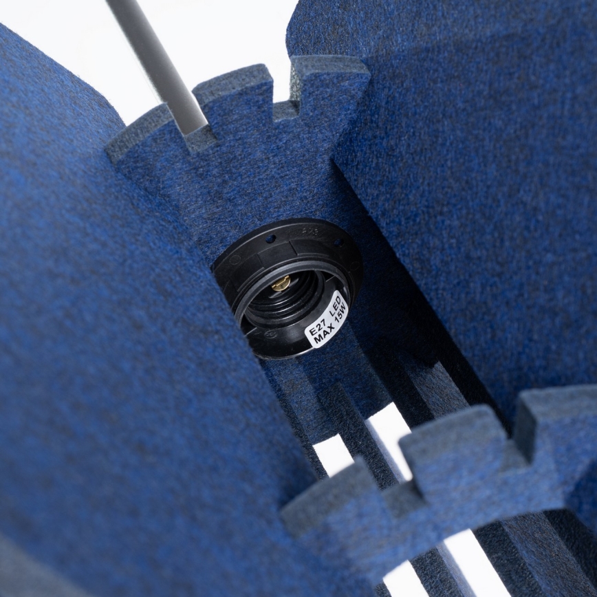 Żyrandol na linkach MULA 1xE27/15W/230V śr. 45 cm niebieski