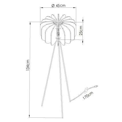 Lampa stojąca MULA 1xE27/15W/230V żółta