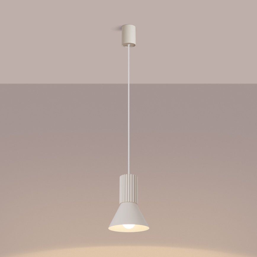 Lampa wisząca na lince ESTRIA 1xE14/10W/230V Ø 14 cm kremowa