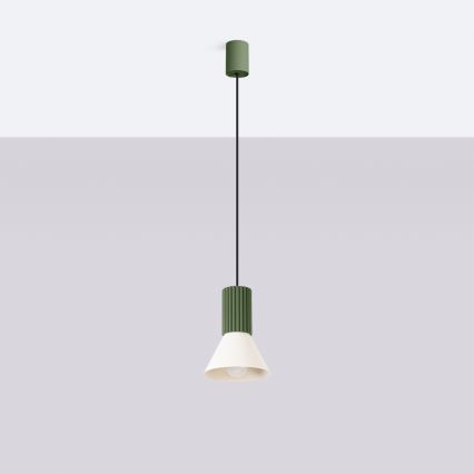 Lampa wisząca na przewodzie ESTRIA 1xE14/10W/230V, Ø 14 cm, zielona