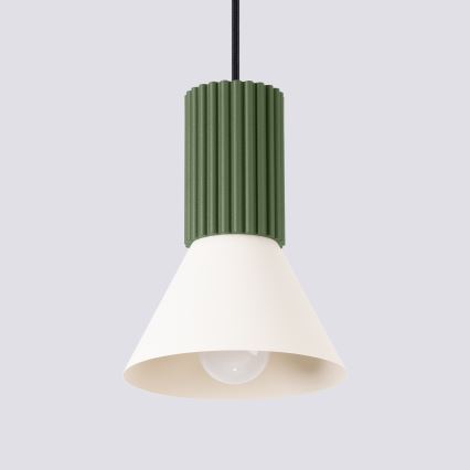 Lampa wisząca na przewodzie ESTRIA 1xE14/10W/230V, Ø 14 cm, zielona