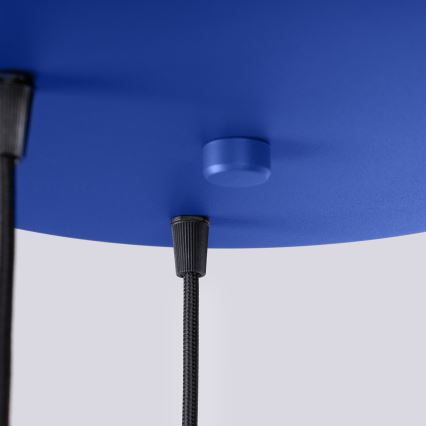 Lampa wisząca na lince ESTRIA 3xE14/10W/230V śr. 30 cm niebieska