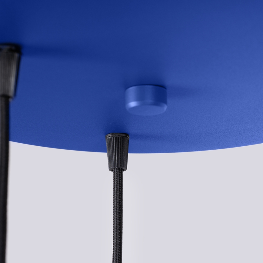 Lampa wisząca na lince ESTRIA 3xE14/10W/230V śr. 30 cm niebieska