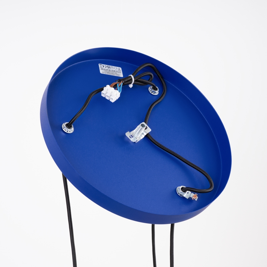 Lampa wisząca na lince ESTRIA 3xE14/10W/230V śr. 30 cm niebieska