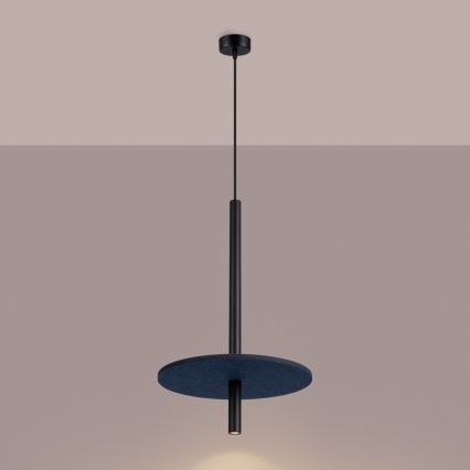 Lampa wisząca na przewodzie FELTRO 1xG9/8W/230V czarna/niebieska