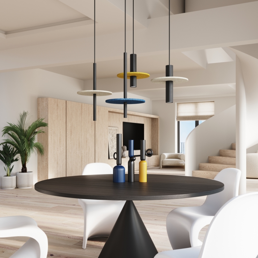 Lampa wisząca na lince PELTA 1xGU10/10W/230V czarna/kremowa