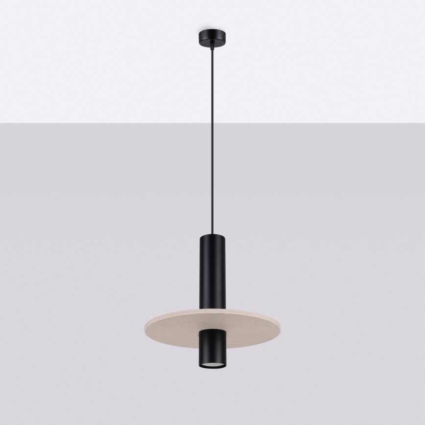 Lampa wisząca na lince PELTA 1xGU10/10W/230V czarna/kremowa