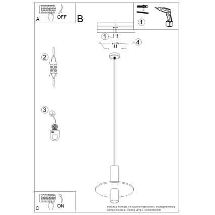 Lampa wisząca na lince PELTA 1xGU10/10W/230V czarna/kremowa