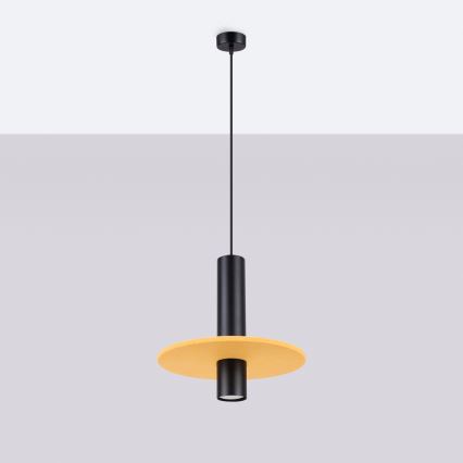 Lampa wisząca na przewodzie PELTA 1xGU10/10W/230V czarny/żółty